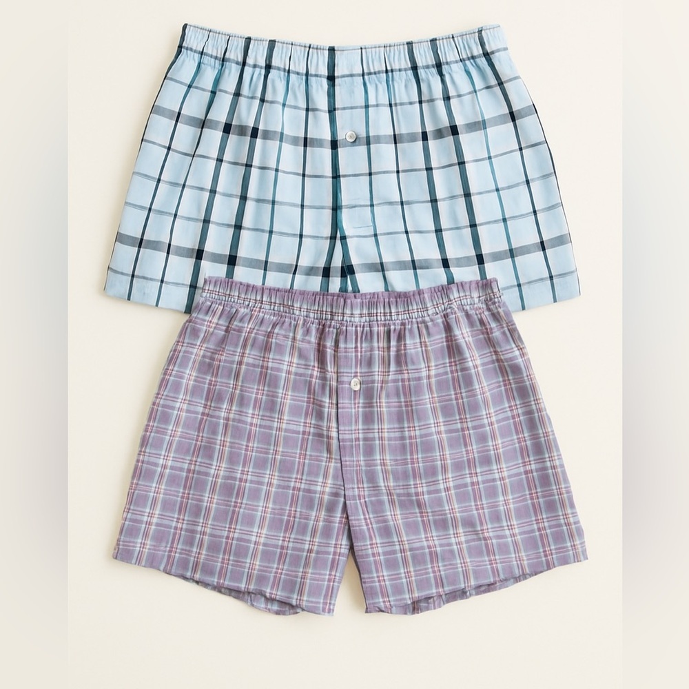 NWOT Bundle of 2 Nordstrom Men’s Plaid Cotton Boxers - size 40